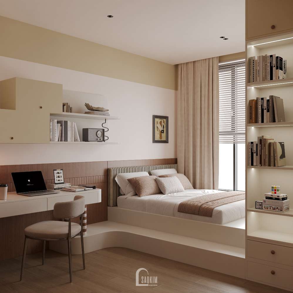 Phòng ngủ 3 hiện đại trong thiết kế chung cư 3 ngủ Viha Complex Leciva